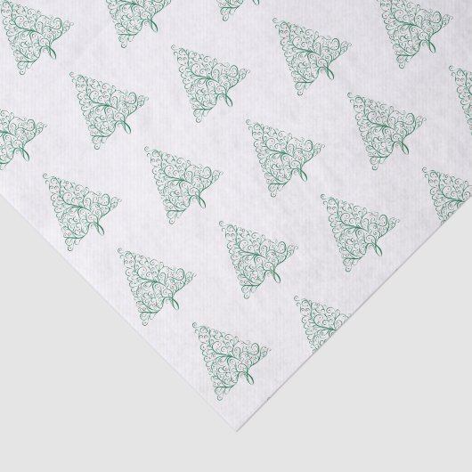 Elegante rode en groene kalligrafie kerstboom tissuepapier (Detail)