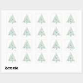 Elegante rode en groene kalligrafie kerstboom vierkante sticker (Vel)