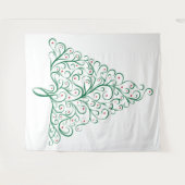 Elegante rode en groene kalligrafie kerstboom wandkleed (Voorkant (horizontaal))
