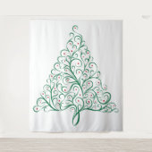 Elegante rode en groene kalligrafie kerstboom wandkleed (Voorkant)