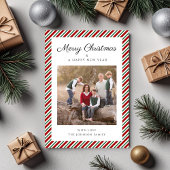 Elegante rode en groene kerstfoto feestdagenkaart