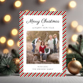 Elegante rode en groene kerstfoto feestdagenkaart