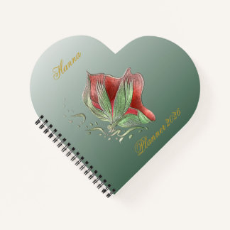 Elegante rode en groene spiraalnotitieboek notitieboek