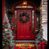 Elegante rode en groene Tartan Plaid Kerstmis Deurmat