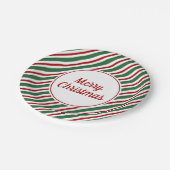 Elegante rode en groene vrolijke kerst papieren bordje (Gekanteld)