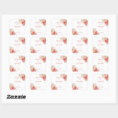 Elegante Rode en Ivoren Rozen Bruiloft Vierkante Sticker (Vel)