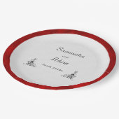 Elegante rode en  Ornamenten bruiloft Papieren Bordje (Gekanteld)
