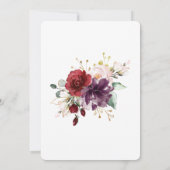 Elegante rode en paarse bloemrijke Moederdag Brunc Kaart (Achterkant)