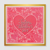 Elegante rode en roze bloemharten Valentijnsdag (Voorkant)