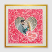 Elegante rode en roze bloemharten Valentijnsdag (Voorkant)