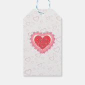 Elegante rode en roze bloemharten Valentijnsdag Cadeaulabel (Achterkant)