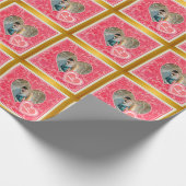 Elegante rode en roze bloemharten Valentijnsdag Cadeaupapier (Hoek)