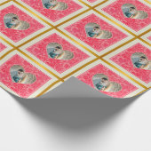 Elegante rode en roze bloemharten Valentijnsdag Cadeaupapier (Hoek)