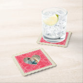 Elegante rode en roze bloemharten Valentijnsdag Kartonnen Onderzetters (Insitu)