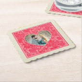 Elegante rode en roze bloemharten Valentijnsdag Kartonnen Onderzetters (Gebogen)