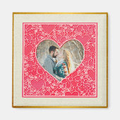 Elegante rode en roze bloemharten Valentijnsdag Magneet (Voorkant)