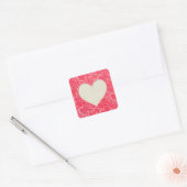 Elegante rode en roze bloemharten Valentijnsdag Vierkante Sticker (Envelop)