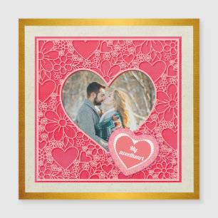 Elegante Rode en Roze Bloemhartenvormige Valentijn