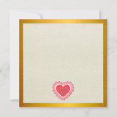 Elegante Rode en Roze Bloemhartenvormige Valentijn (Achterkant)