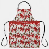 Elegante, rode en roze bogen en rozen monogram schort (Voorkant)