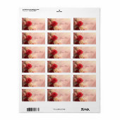 Elegante rode en roze fantasie huwelijksrozen etiket (Full Sheet)