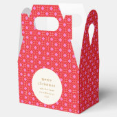 Elegante rode en roze geometrische aangepaste naam bedankdoosjes (Geopend)