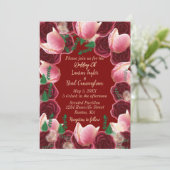 Elegante rode en roze roze roos Bourgondische brui Kaart (Staand voorkant)