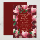 Elegante rode en roze roze roos Bourgondische brui Kaart (Voorkant / Achterkant)