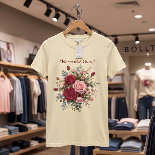 Elegante Rode en Roze Rozen Boeket Bloemen T-Shirt