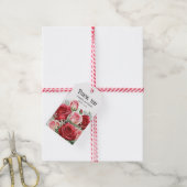 Elegante rode en roze rozen bruiloft cadeaulabel (Met Touw)