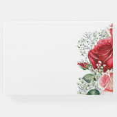 Elegante rode en roze rozen bruiloft gastenboek (Achterkant)