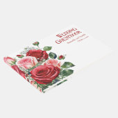 Elegante rode en roze rozen bruiloft gastenboek (Hoek)