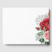 Elegante rode en roze rozen bruiloft gastenboek (Achterkant)