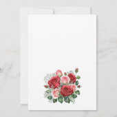 Elegante rode en roze rozen bruiloft kaart (Achterkant)
