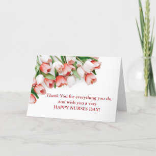 Elegante rode en roze tulp bloemrijke gelukkige ve bedankkaart
