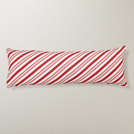 Elegante rode en witte Candy Cane kerststrepen Lichaamskussen