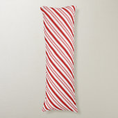 Elegante rode en witte Candy Cane kerststrepen Lichaamskussen (Voorkant Verticaal)
