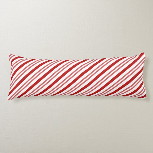 Elegante rode en witte Candy Cane kerststrepen Lichaamskussen (Voorkant)