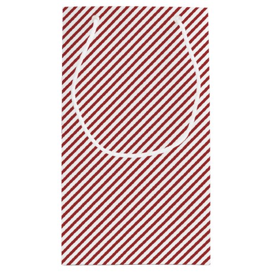 Elegante rode en witte dunne strepen klein cadeauzakje (Achterkant)