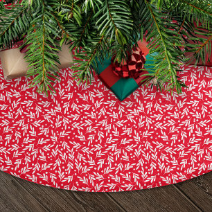 Elegante Rode en Witte Hulstbes Kerstmis Kerstboom Rok