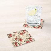 Elegante rode en witte kerstpuntjes kartonnen onderzetters (Insitu)