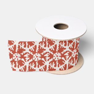 Elegante rode en witte minimalistische sneeuwvlok satijnen lint