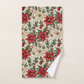 Elegante rode en witte poinsettia bad handdoek (Handdoek)