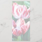 Elegante rode en witte tulpen trouwmenu menu (Achterkant)