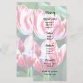 Elegante rode en witte tulpen trouwmenu menu (Voorkant / Achterkant)