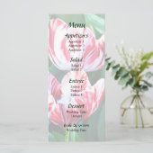 Elegante rode en witte tulpen trouwmenu menu (Staand voorkant)