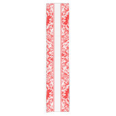 Elegante rode en witte wervelingen & strepen korte tafelloper (Voorkant)