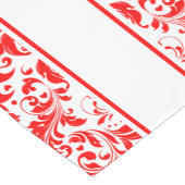 Elegante rode en witte wervelingen & strepen korte tafelloper (Hoek)