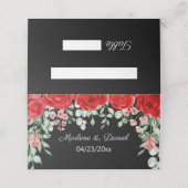 Elegante rode en zwarte bloemen bruiloft plaatskaartje (Buitenkant ongevouwen)