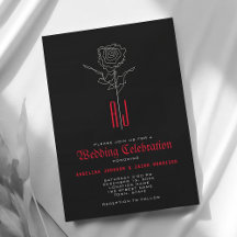 Elegante Rode en Zwarte Gotische Trouwdag